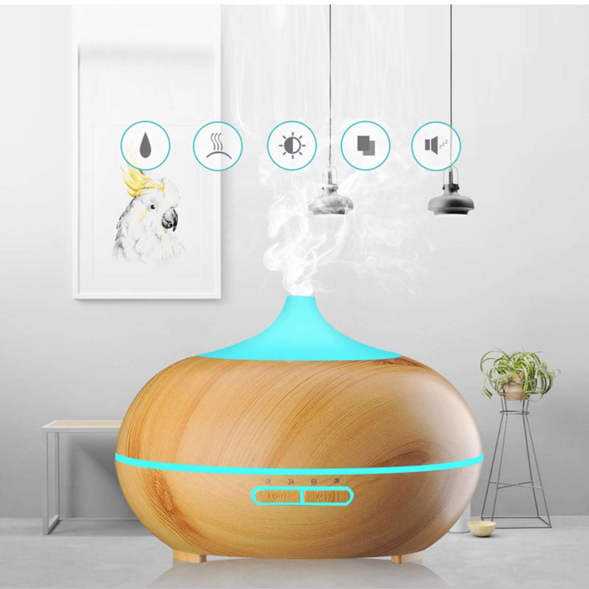 Mistyrious Essential Oil Humidifier Natural Oak Design With Easy - Gazette Enterprises™