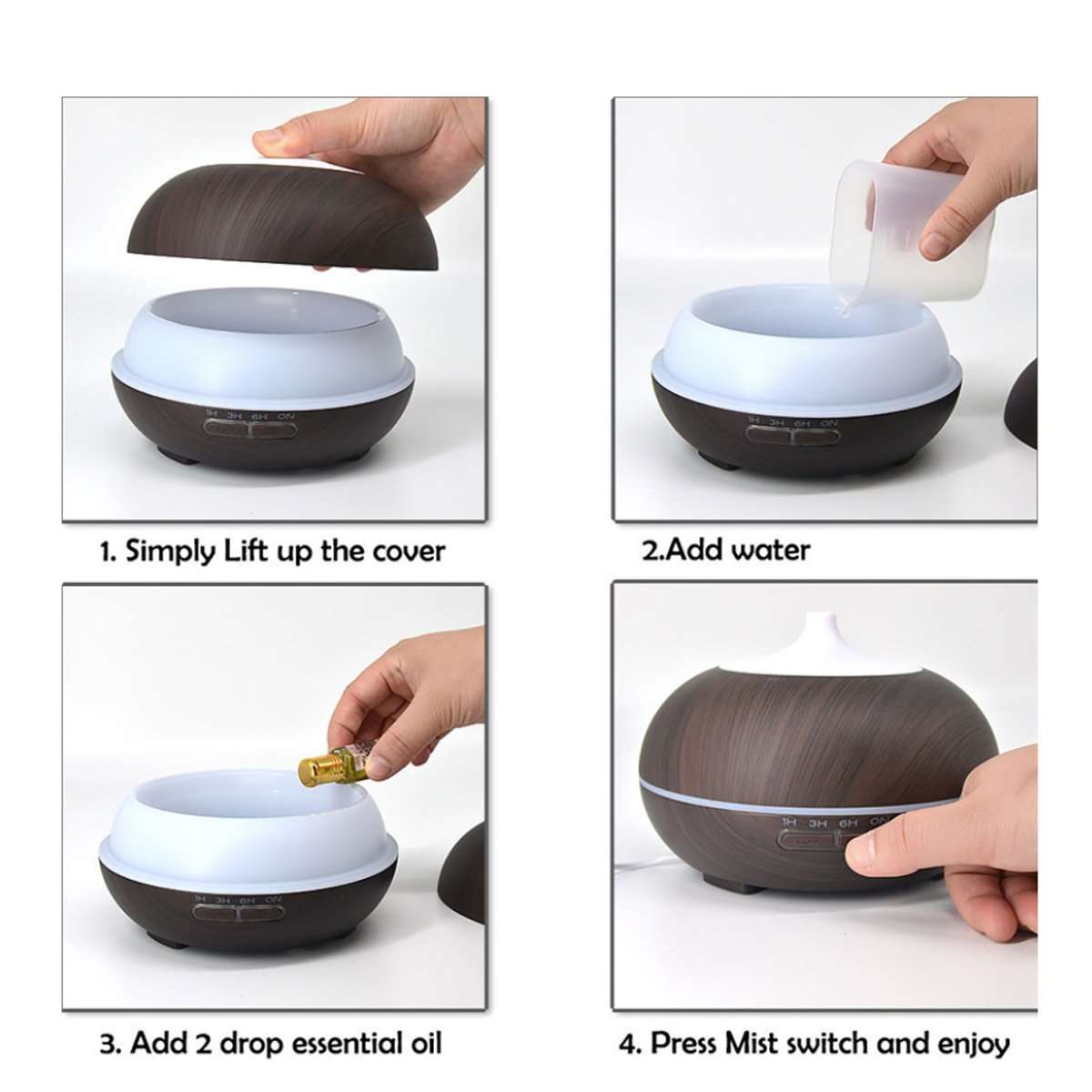 Mistyrious Essential Oil Humidifier Natural Oak Design With Easy - Gazette Enterprises™