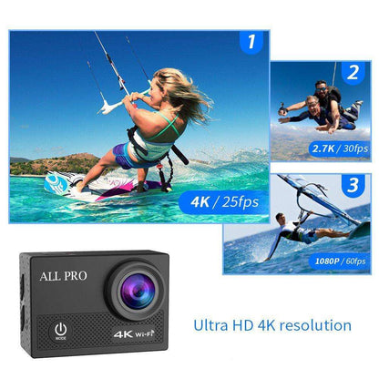 4K  Waterproof All Digital UHD WiFi Camera + RF Remote And Accessories - Gazette Enterprises™