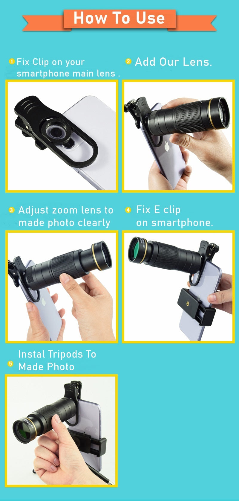 Mobile Phone Lens Kit With Tripod