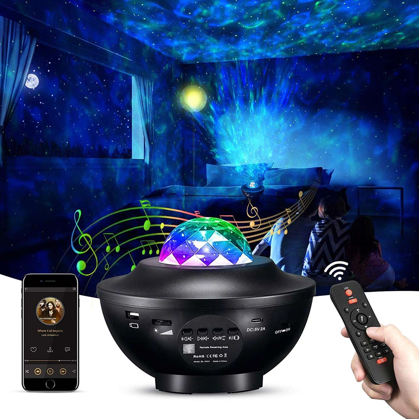 Colorful Starry Sky Galaxy Projector with Bluetooth Speaker - Gazette Enterprises™