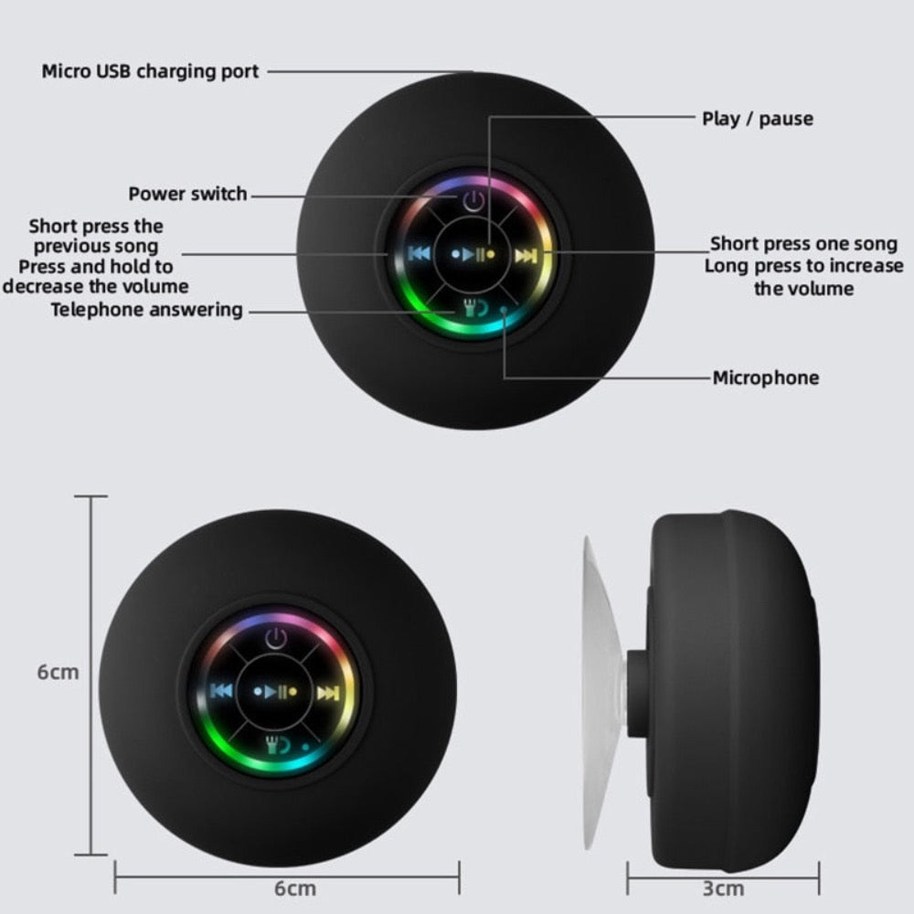 Mini Waterproof RGB Bluetooth Speaker - Gazette Enterprises™