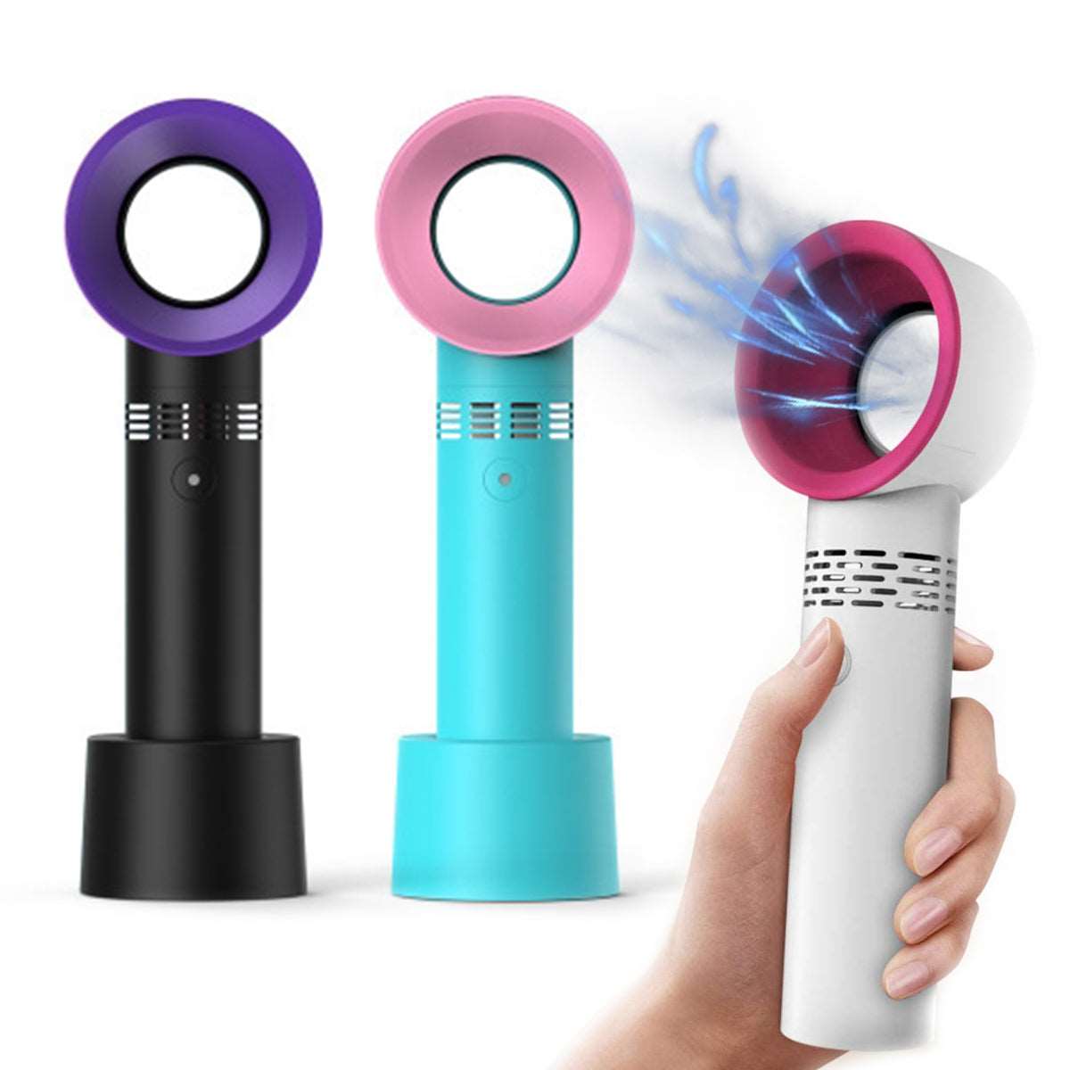 Rechargeable USB Bladeless Fan Portable Handheld Cooling Desk Mini Fan - Gazette Enterprises™