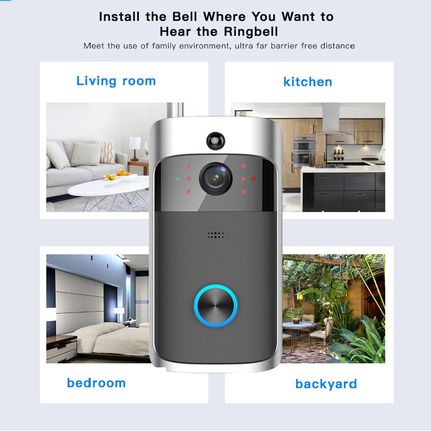 Remote Monitoring Doorbell WIFI Smart Visible