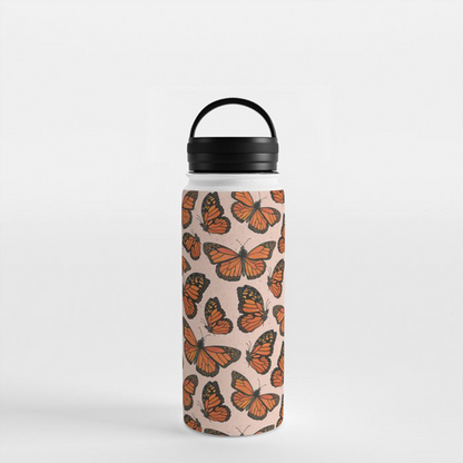 Monarch Butterfly Handle Lid Water Bottle