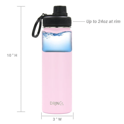 22oz Stainless Steel Sport Water Bottle - Flamingo Pink