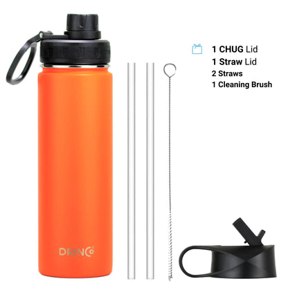 22oz Stainless Steel Sport Water Bottle - Orange