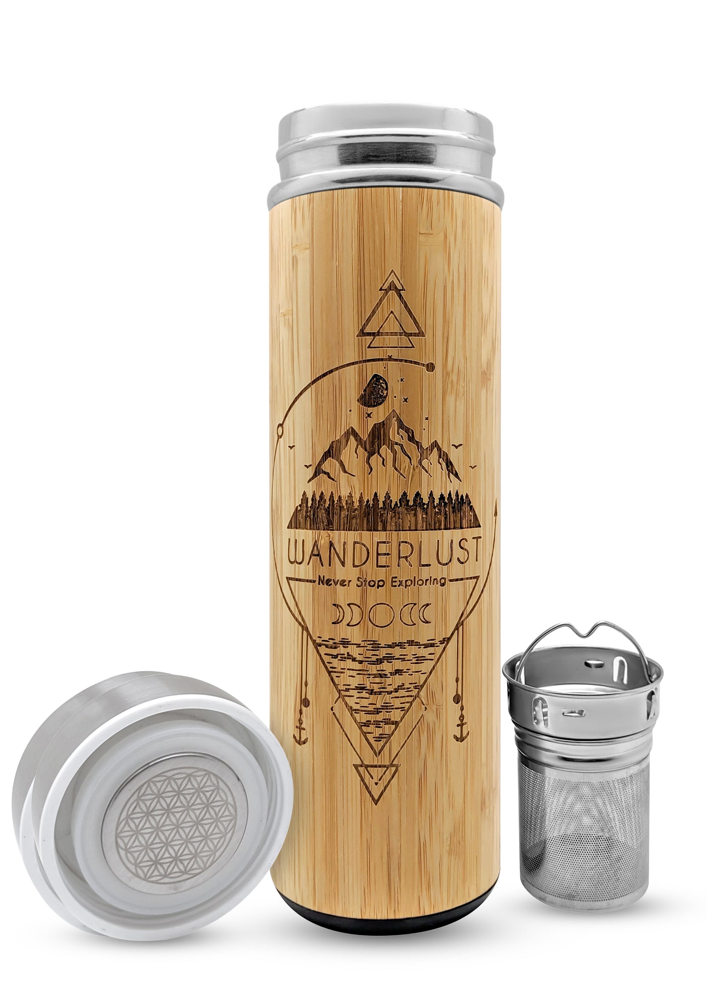 Premium Insulated Bamboo Water Bottle