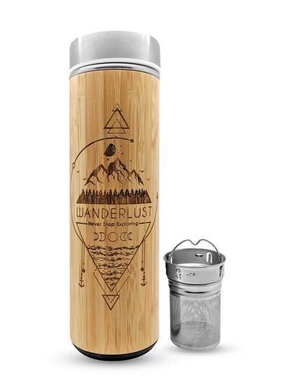 Premium Insulated Bamboo Water Bottle