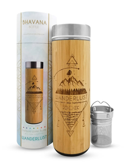 Premium Insulated Bamboo Water Bottle