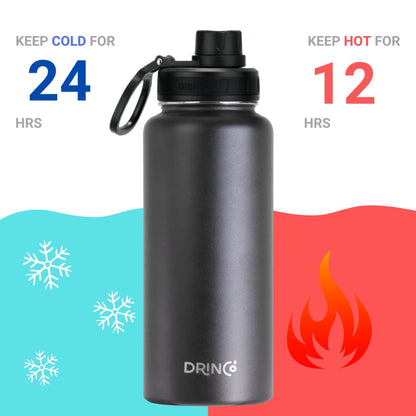 32oz Stainless Steel Water Bottle - Black