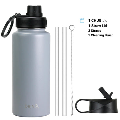 32oz Stainless Steel Water Bottle - Asphalt Gray