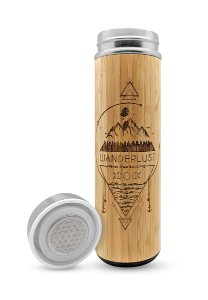 Premium Insulated Bamboo Water Bottle