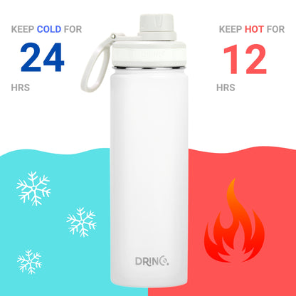 22oz Stainless Steel Sport Water Bottle - Artic White